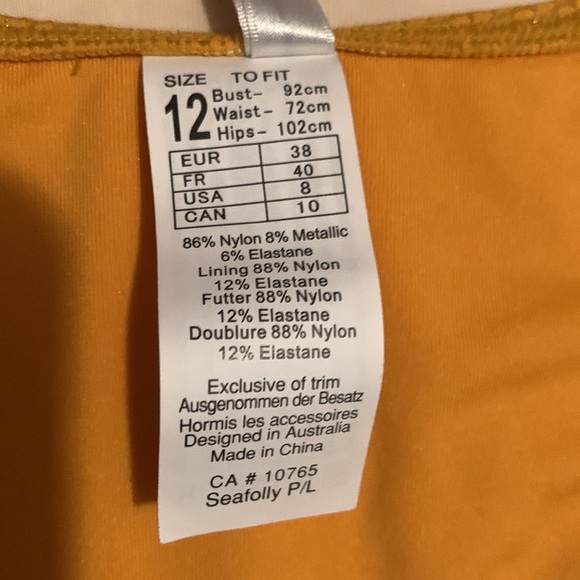 Seafolly Stardust V Front High Cut Rio Saffron bikini bottom new without tag - Picture 8 of 12